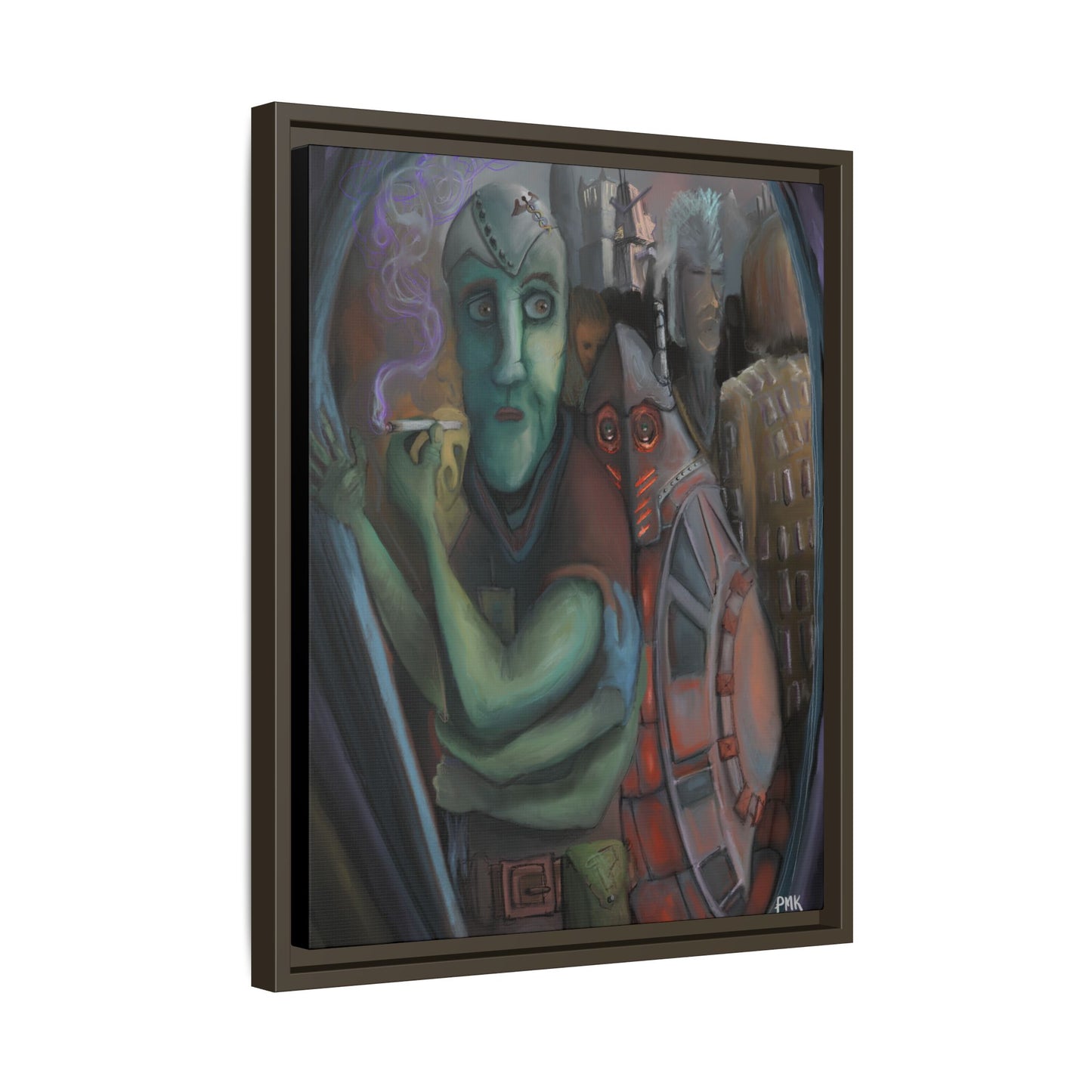 Smoke Break Matte Canvas, Framed