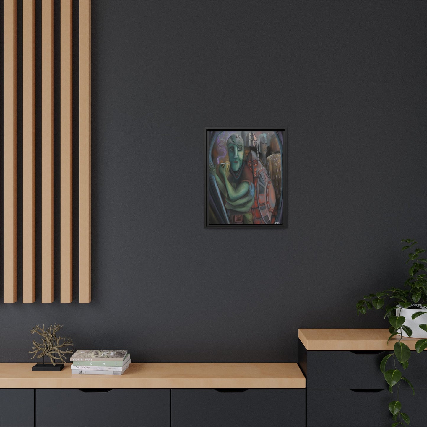 Smoke Break Matte Canvas, Framed