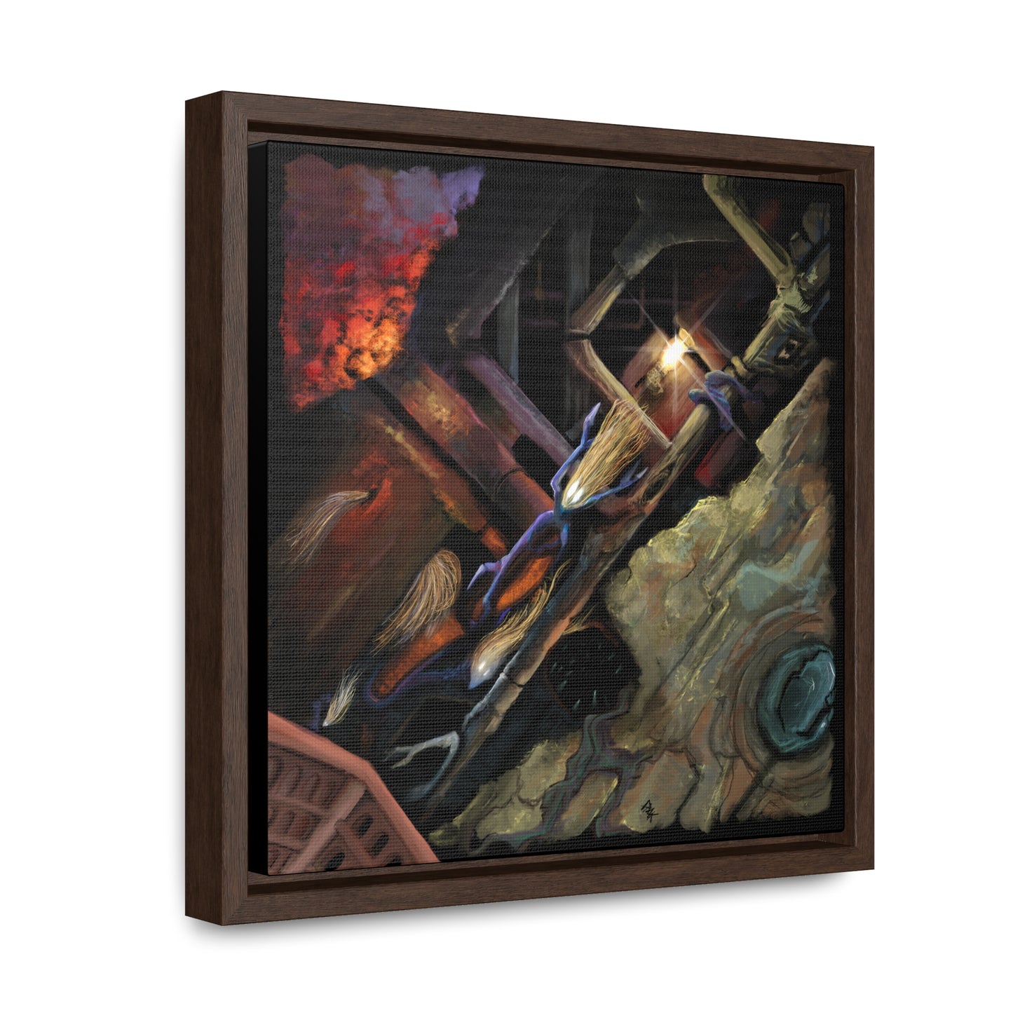 What Dwells in the Pipes Gallery Canvas Wrap in Square Frame