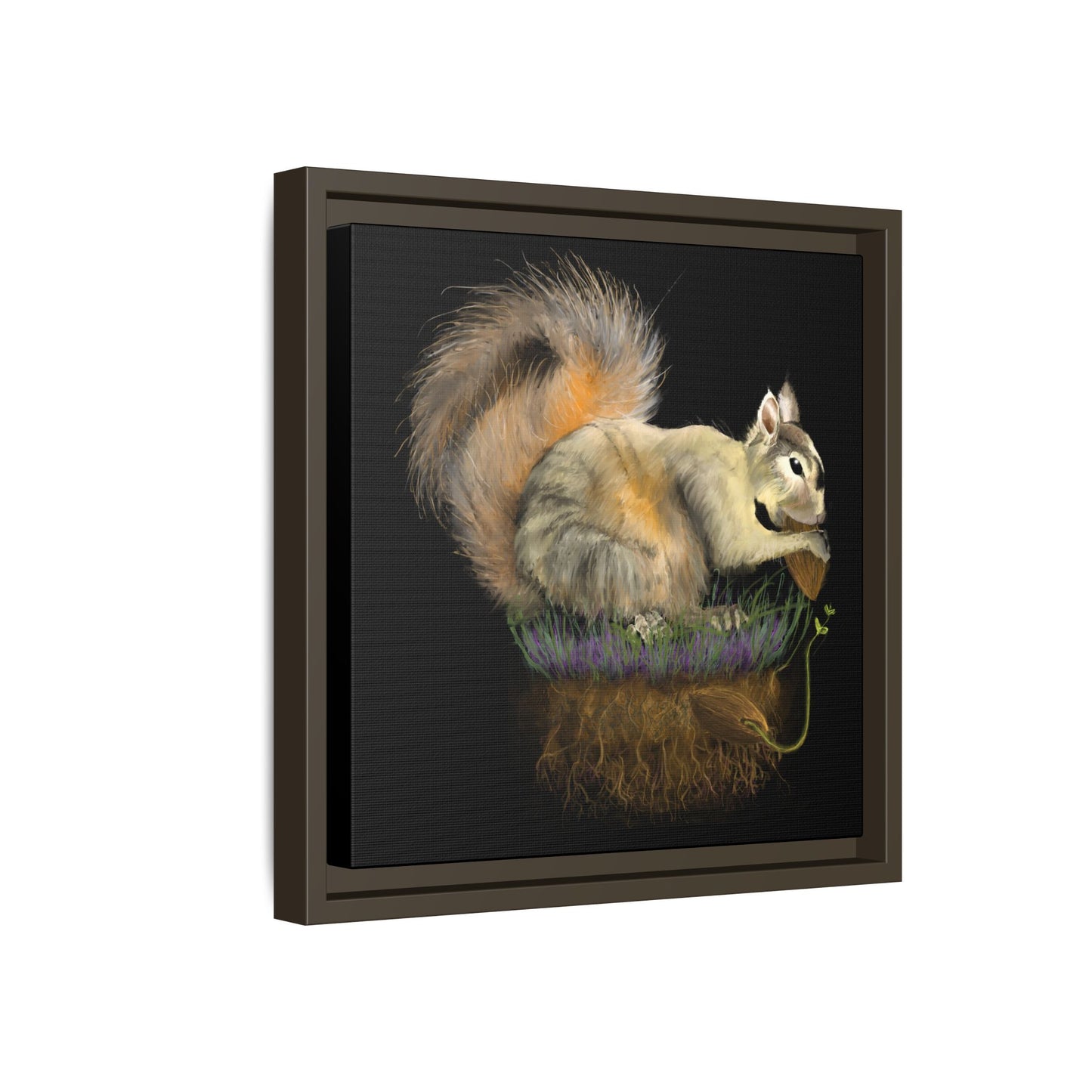 Fluffy Tree Planter Matte Canvas, Framed (Multi-color)