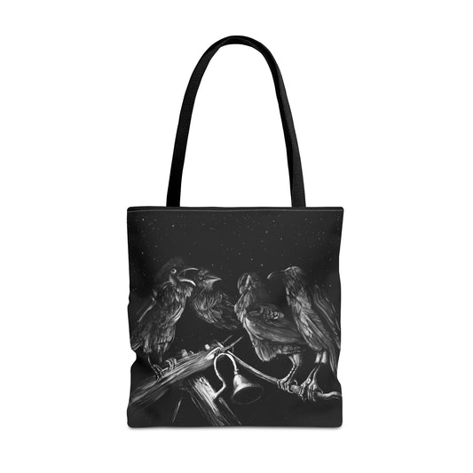 Ravens Muse at the Stars Tote Bag