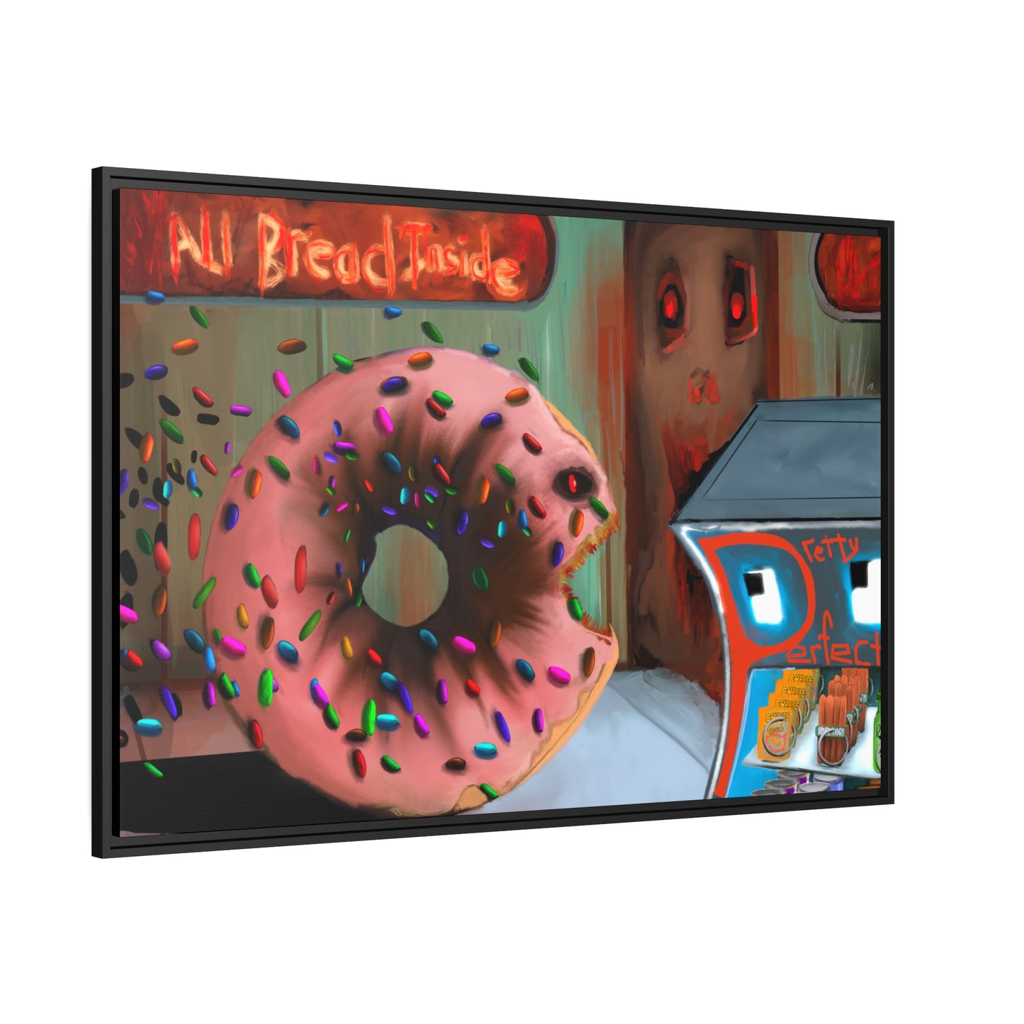 Baaad Donut! Matte Canvas, Black Frame