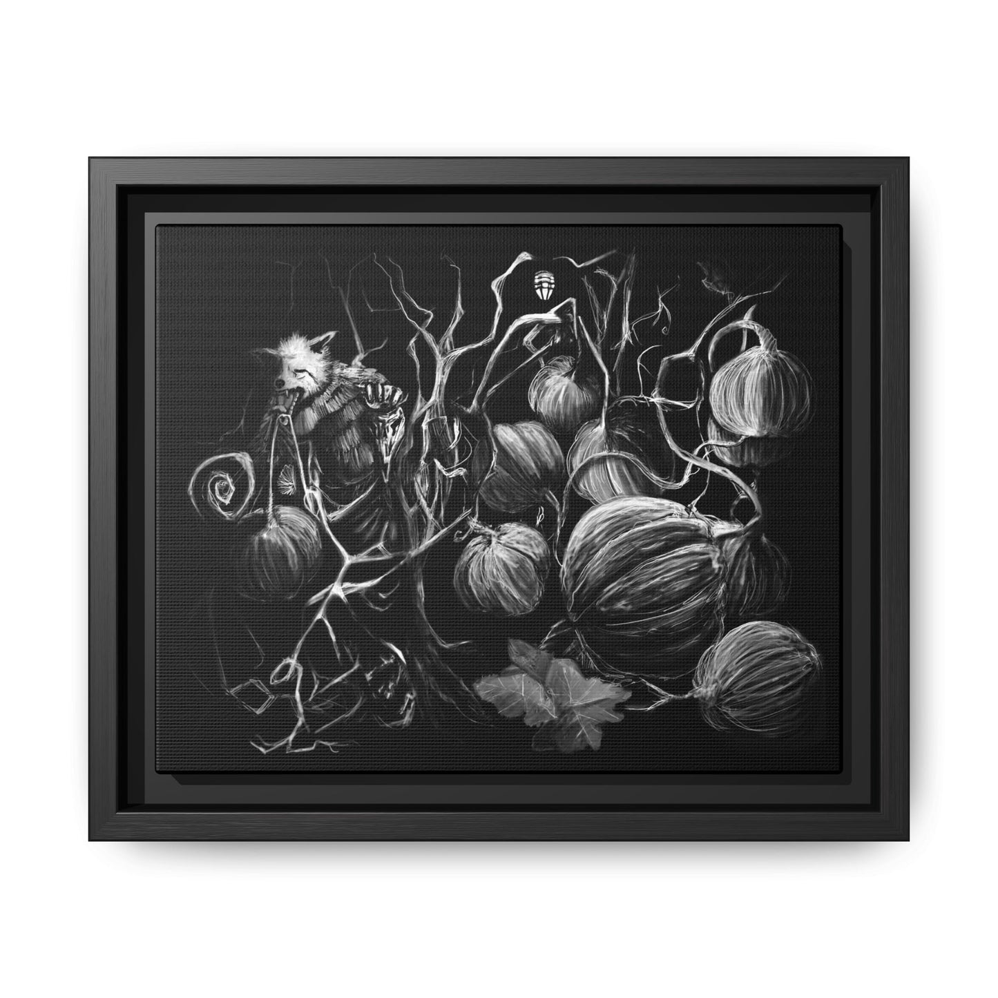 Pumpkin Tree Matte Canvas, Framed