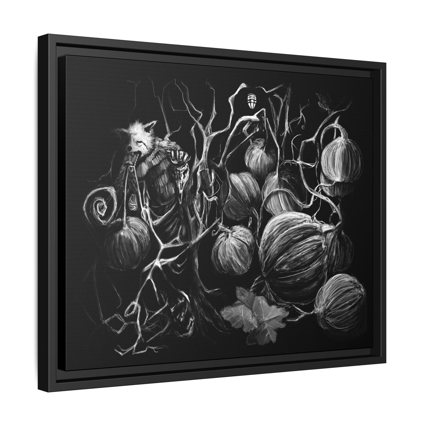 Pumpkin Tree Matte Canvas, Framed