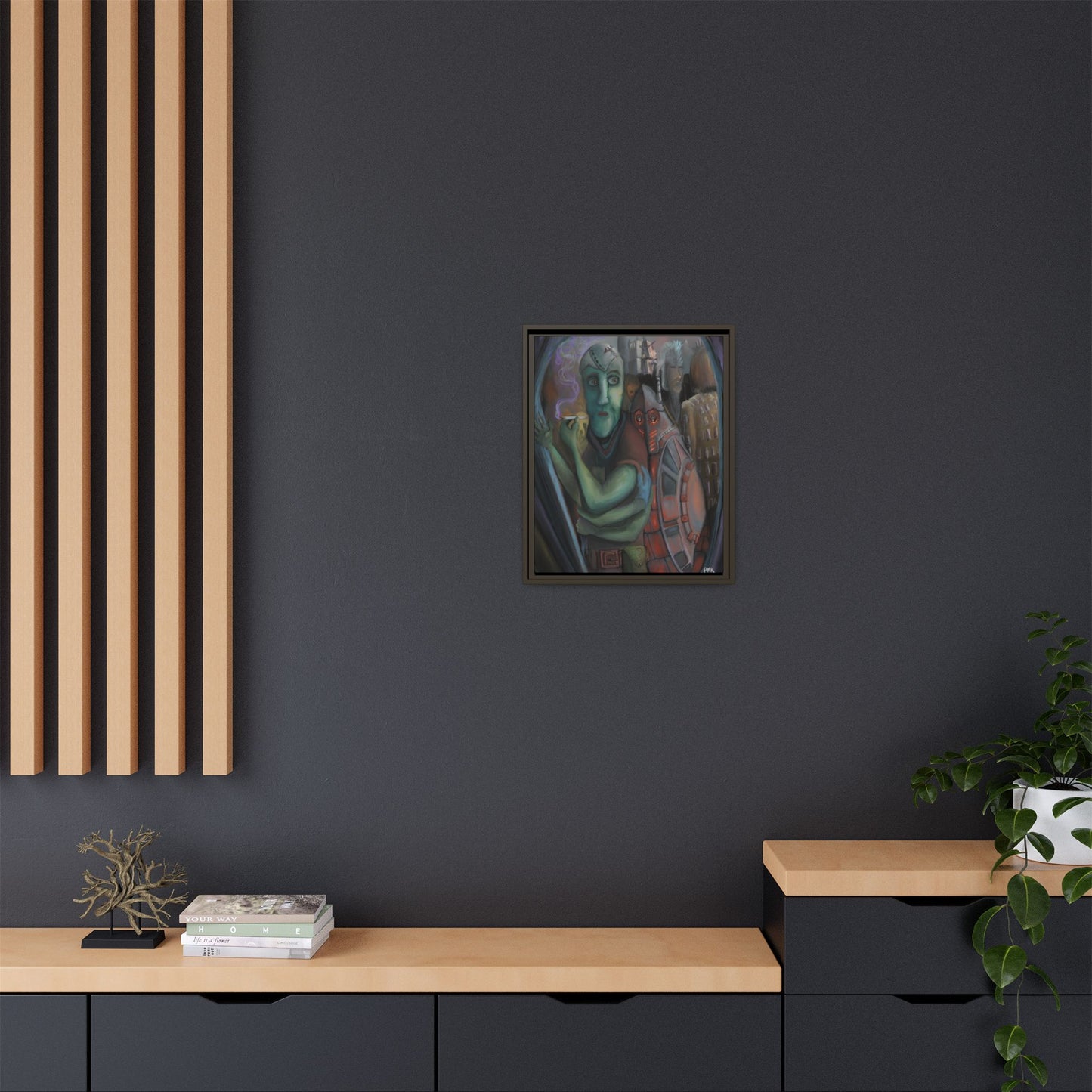 Smoke Break Matte Canvas, Framed