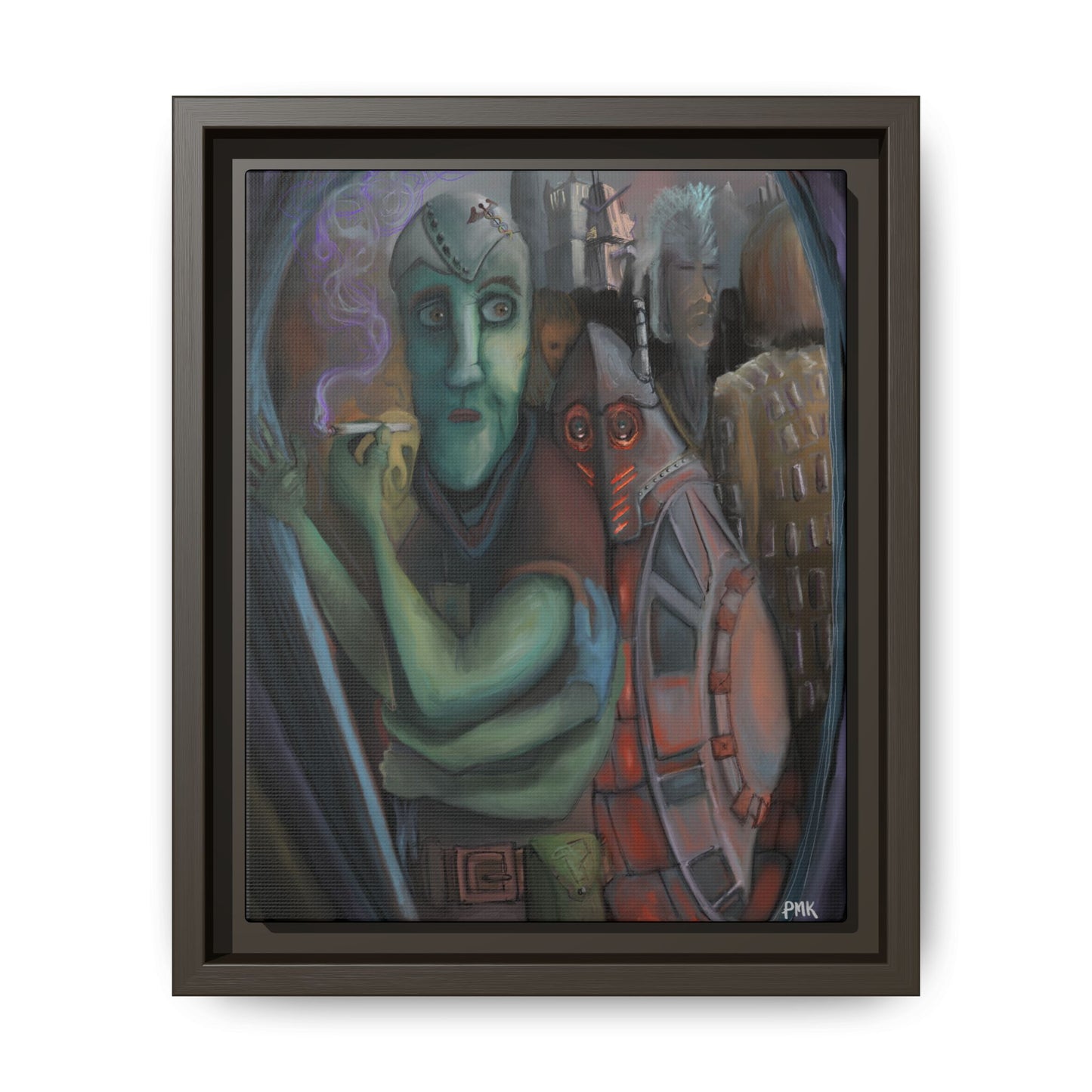 Smoke Break Matte Canvas, Framed