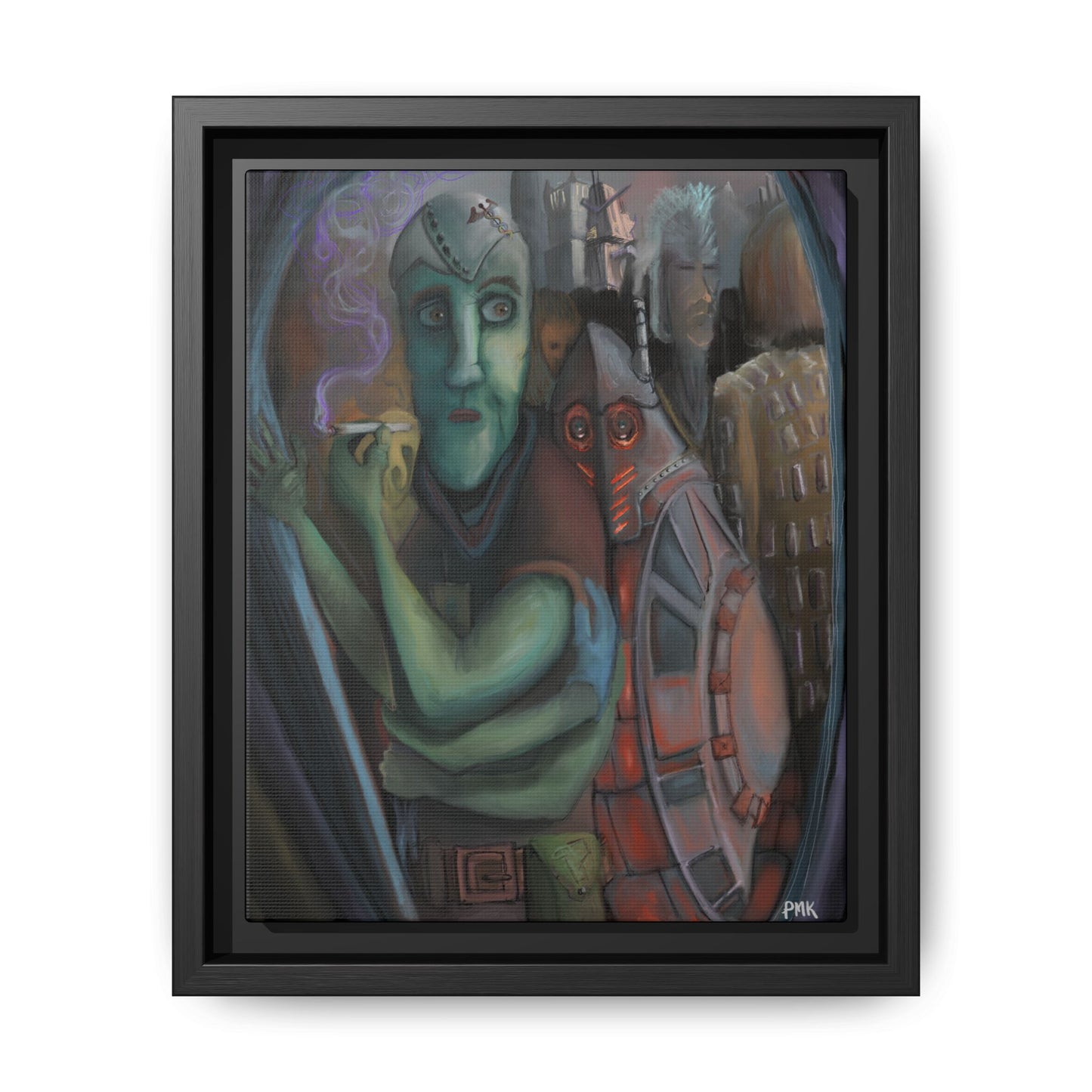 Smoke Break Matte Canvas, Framed