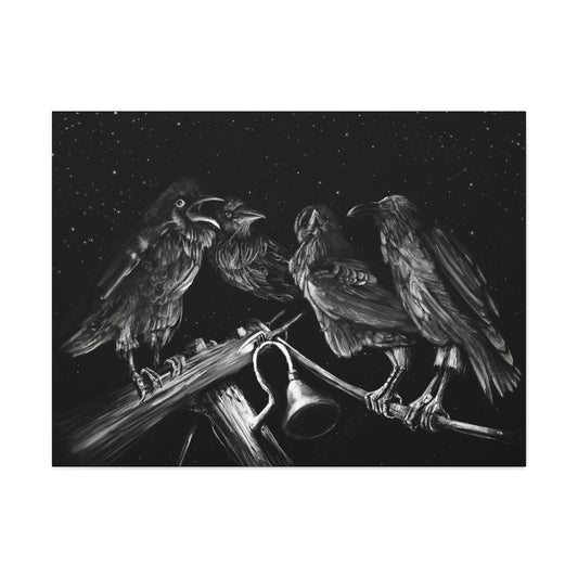 Ravens Musing at the Stars Canvas Gallery Wrap