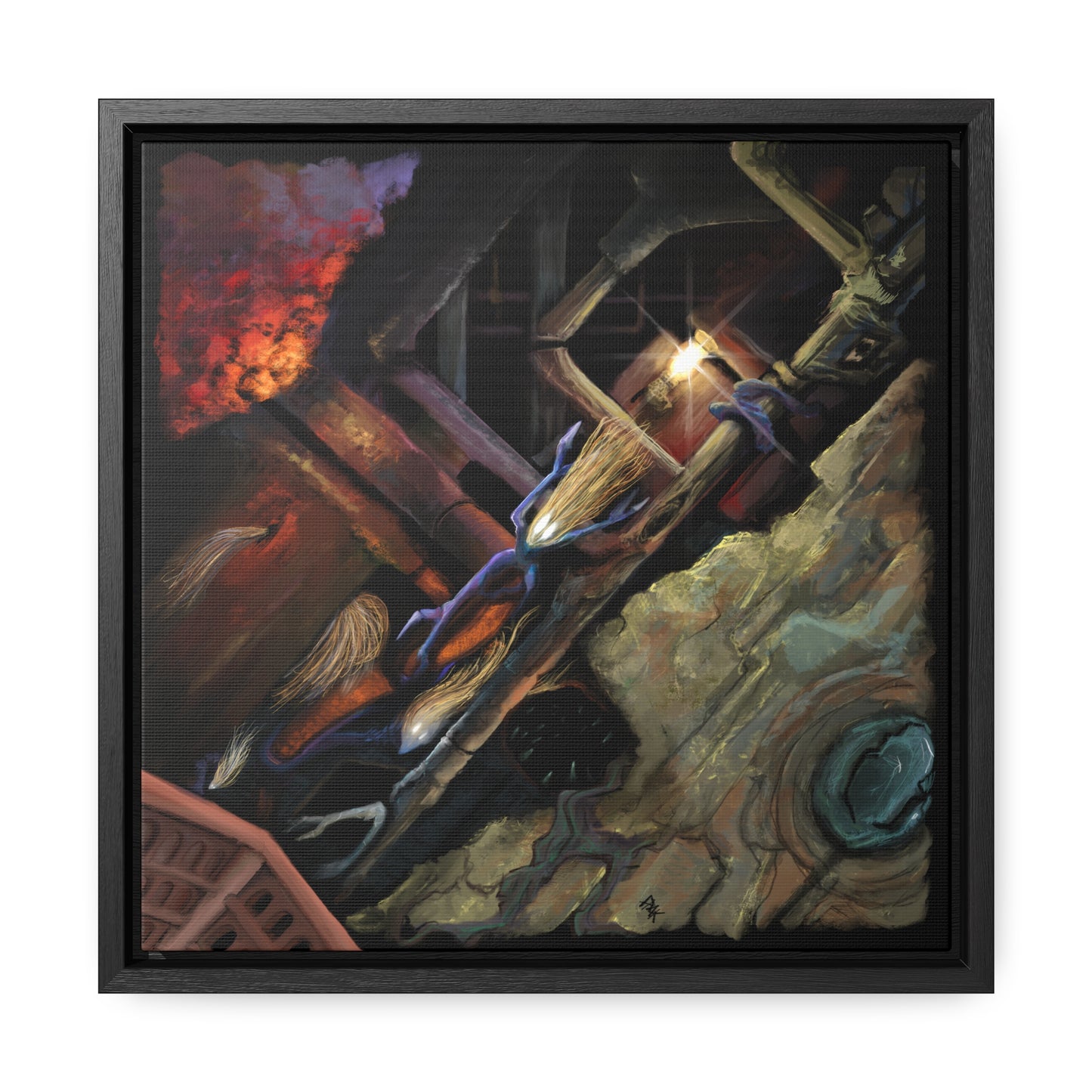 What Dwells in the Pipes Gallery Canvas Wrap in Square Frame