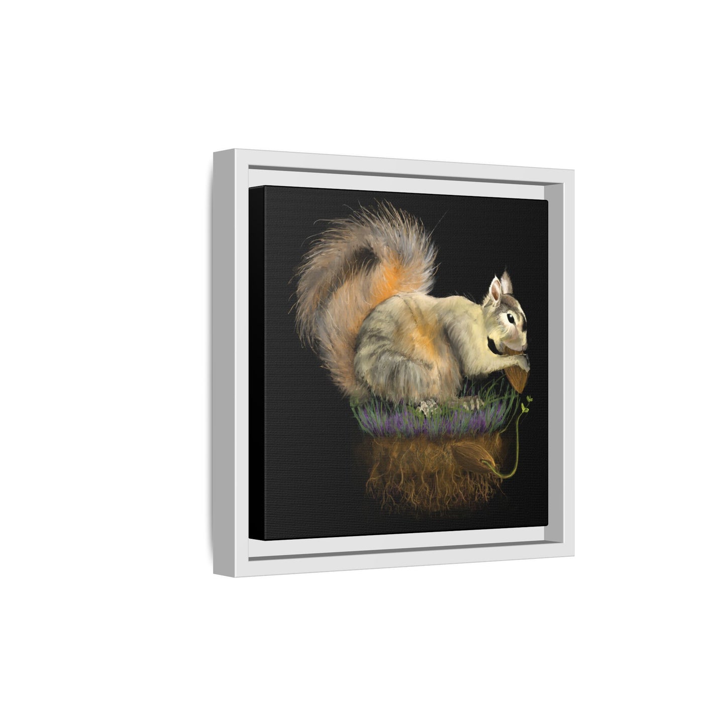 Fluffy Tree Planter Matte Canvas, Framed (Multi-color)