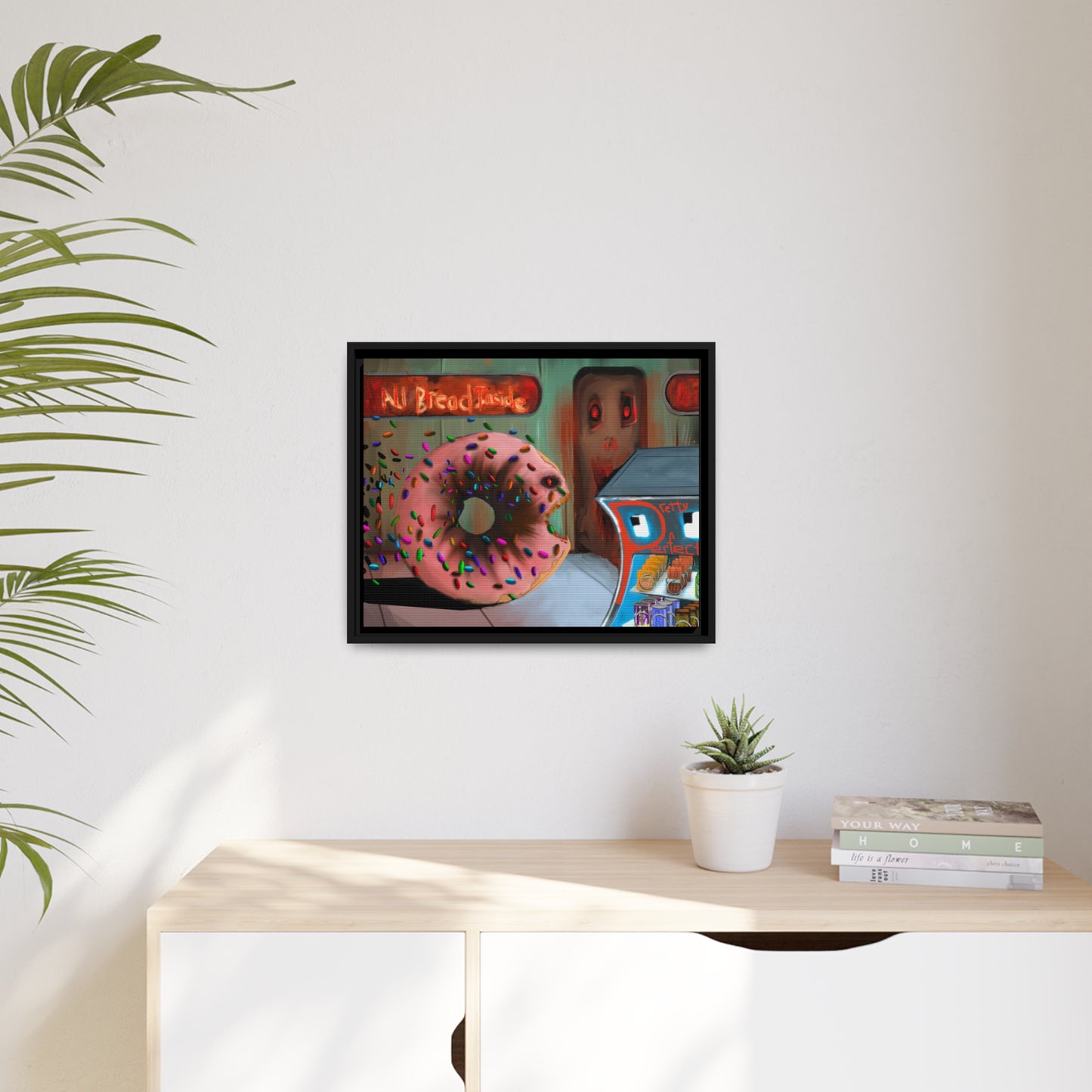 Baaad Donut! Matte Canvas, Black Frame