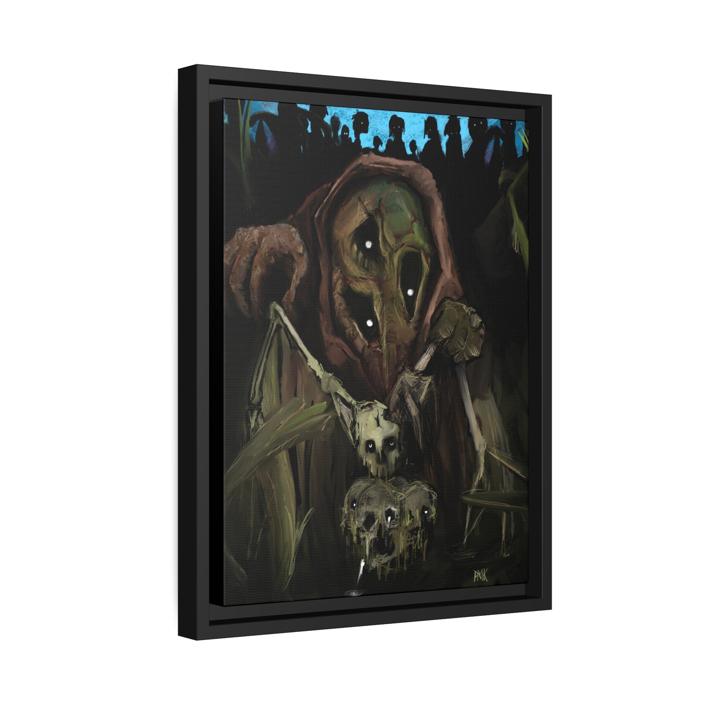 Bad Souls Become Good Puppets Matte Canvas in Black Frame