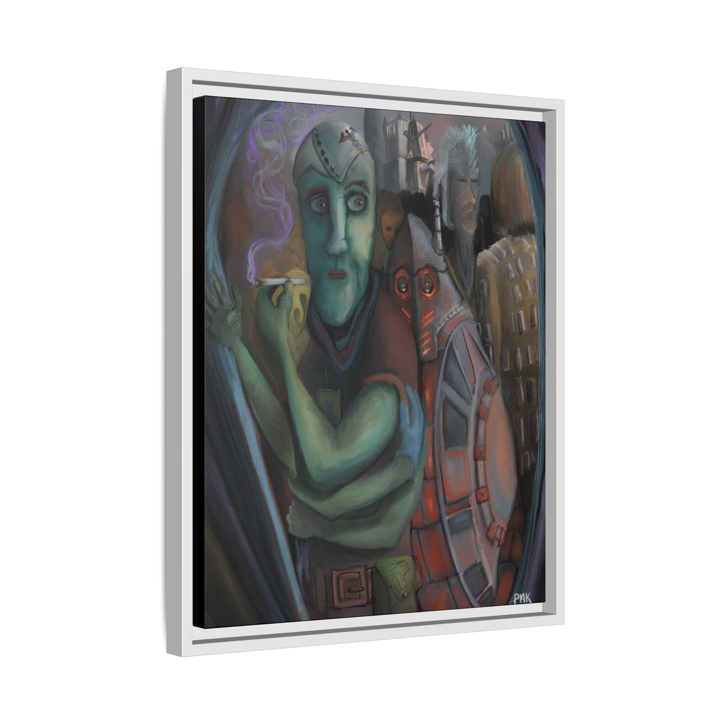 Smoke Break Matte Canvas, Framed