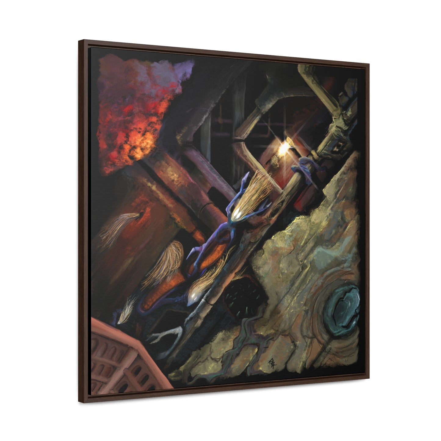 What Dwells in the Pipes Gallery Canvas Wrap in Square Frame