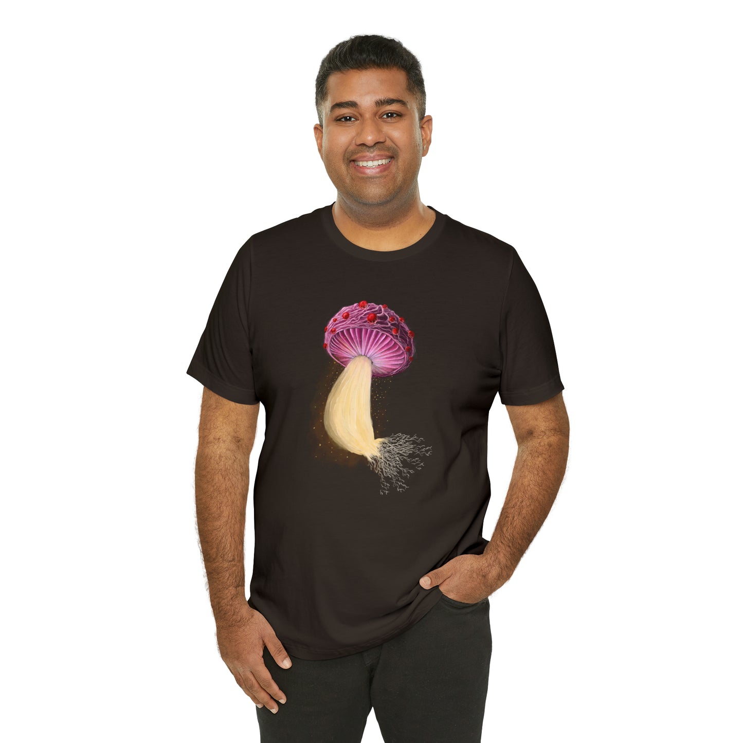 Mushroom with Spores Unisex Jersey Short Sleeve Tee