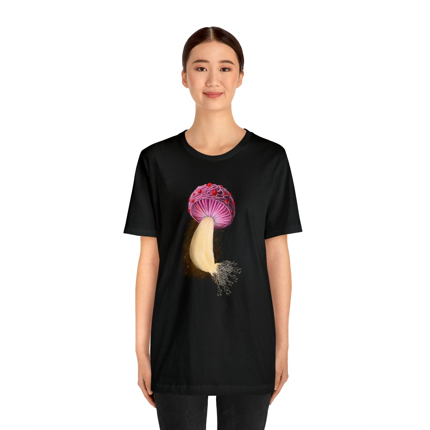 Mushroom with Spores Unisex Jersey Short Sleeve Tee