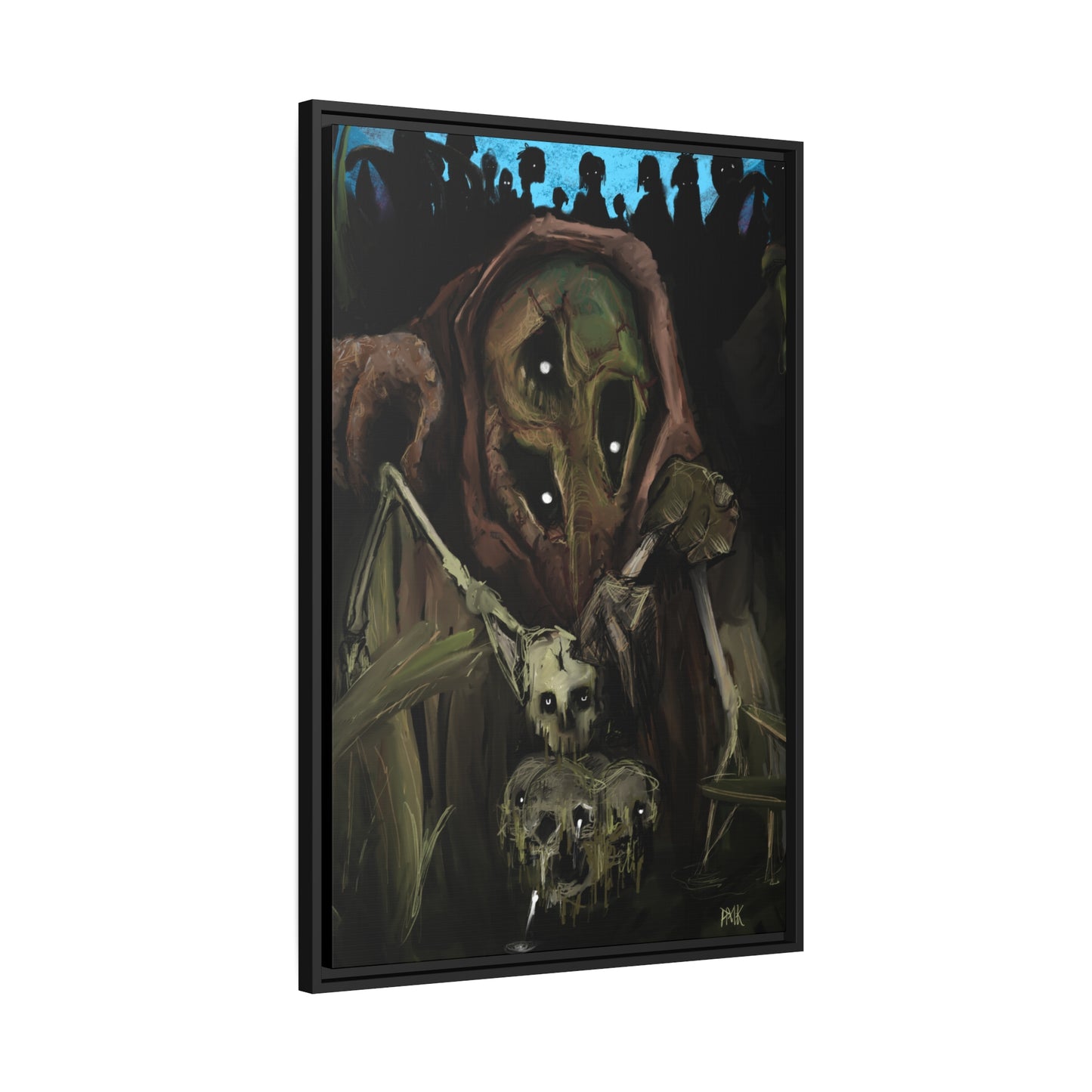 Bad Souls Become Good Puppets Matte Canvas in Black Frame
