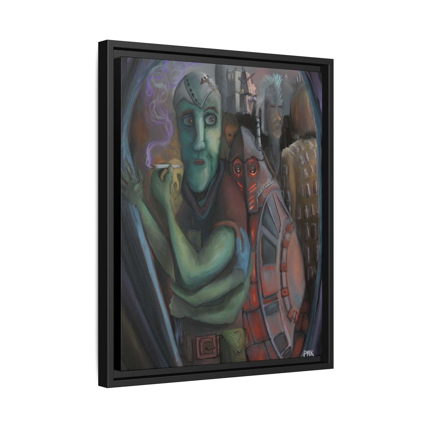 Smoke Break Matte Canvas, Framed