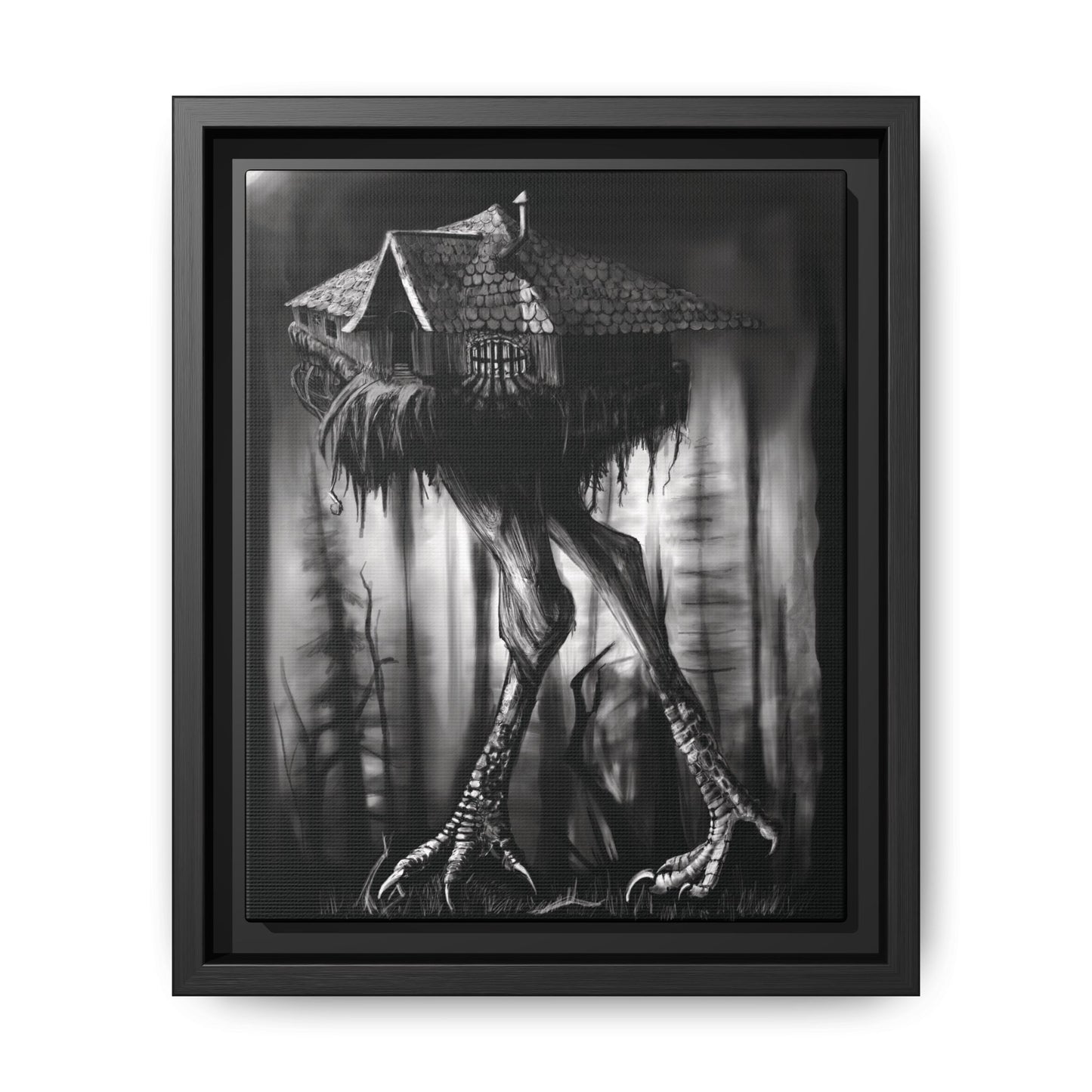 Baba Yagas Cabin Matte Canvas, Framed