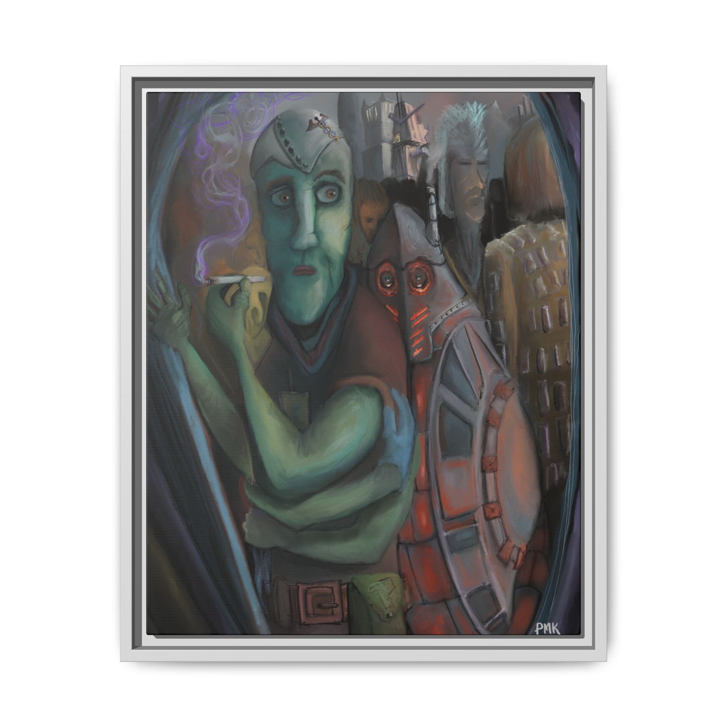 Smoke Break Matte Canvas, Framed