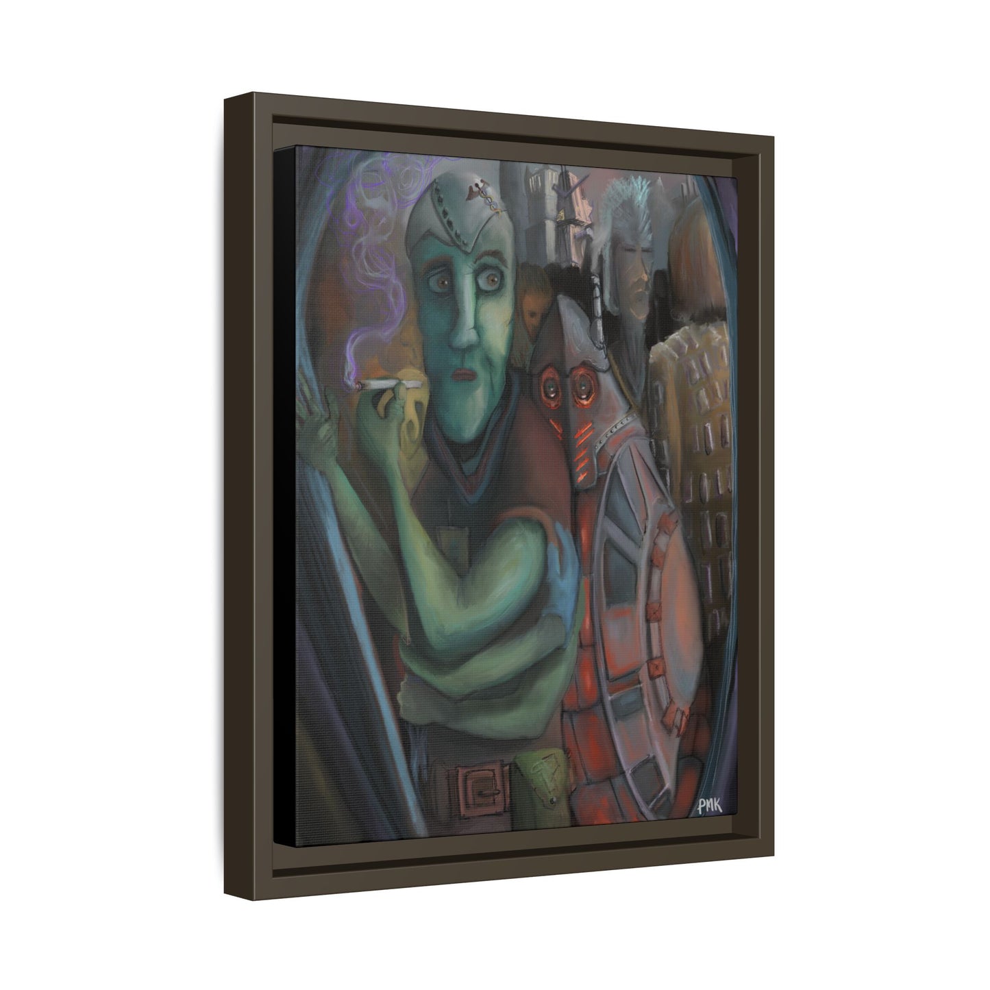 Smoke Break Matte Canvas, Framed