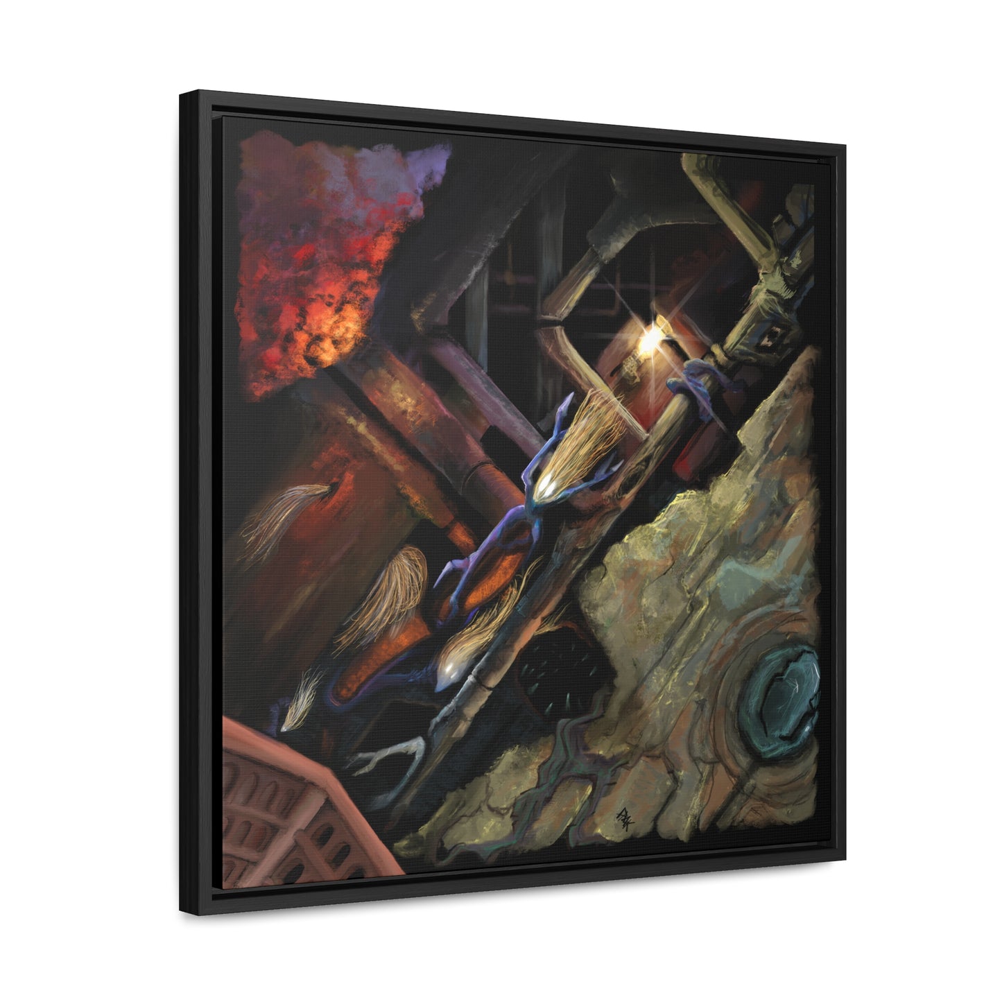 What Dwells in the Pipes Gallery Canvas Wrap in Square Frame