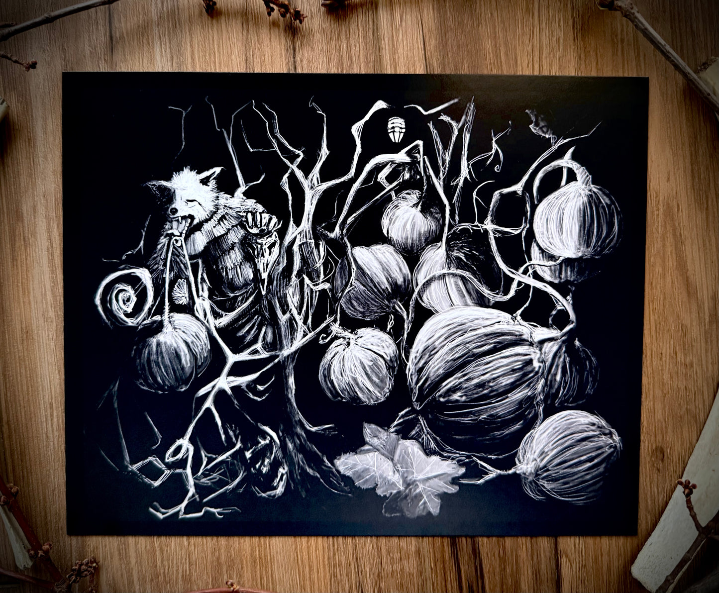 Pumpkin Tree Art Print