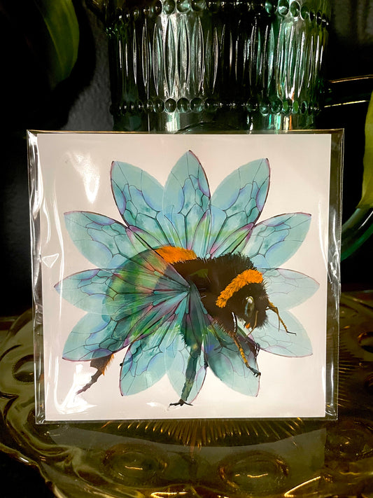 Bee in the Flower Holographic Art Print
