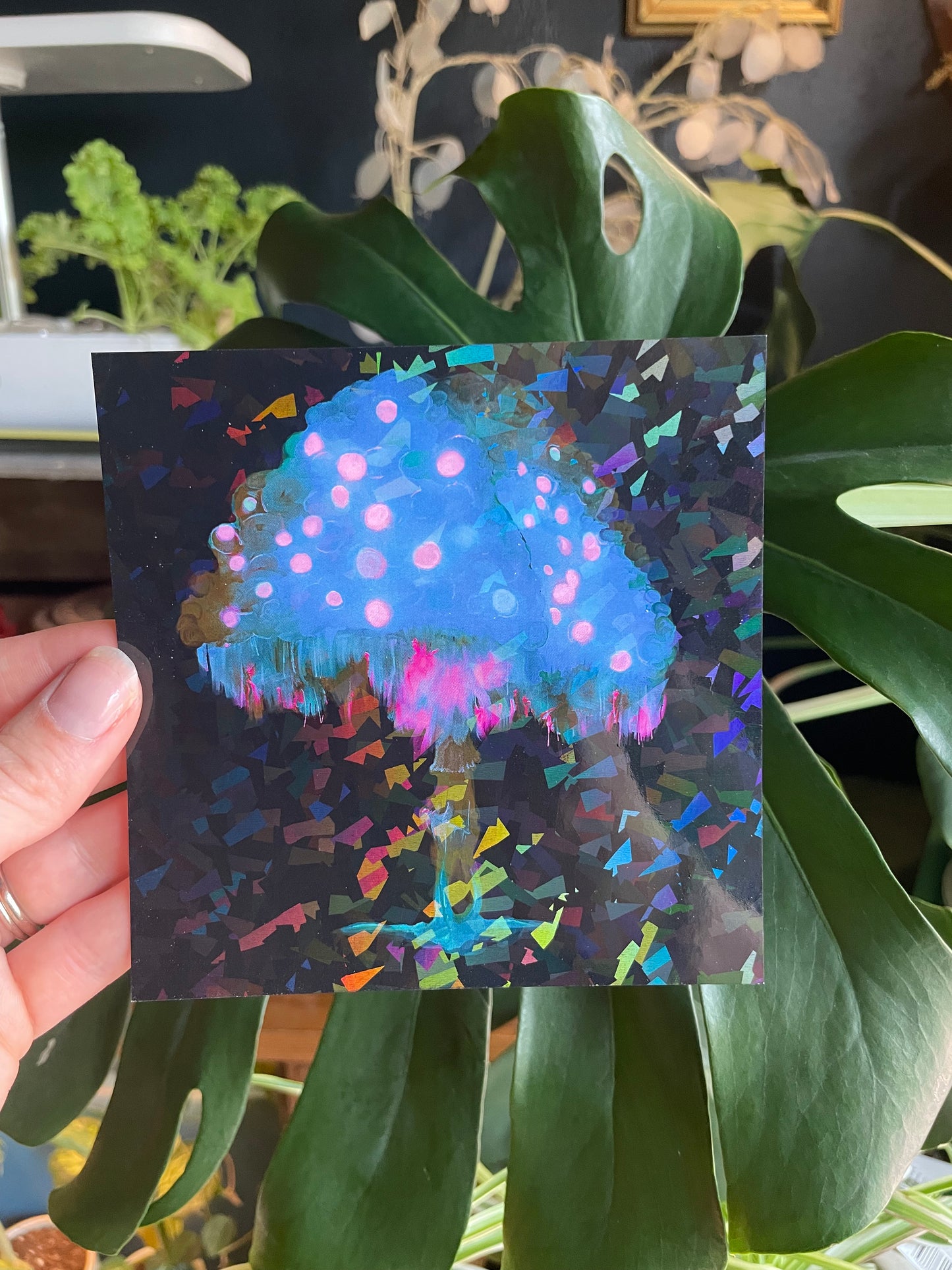 5x5 Holographic Ghost Fungi Mushroom Prints