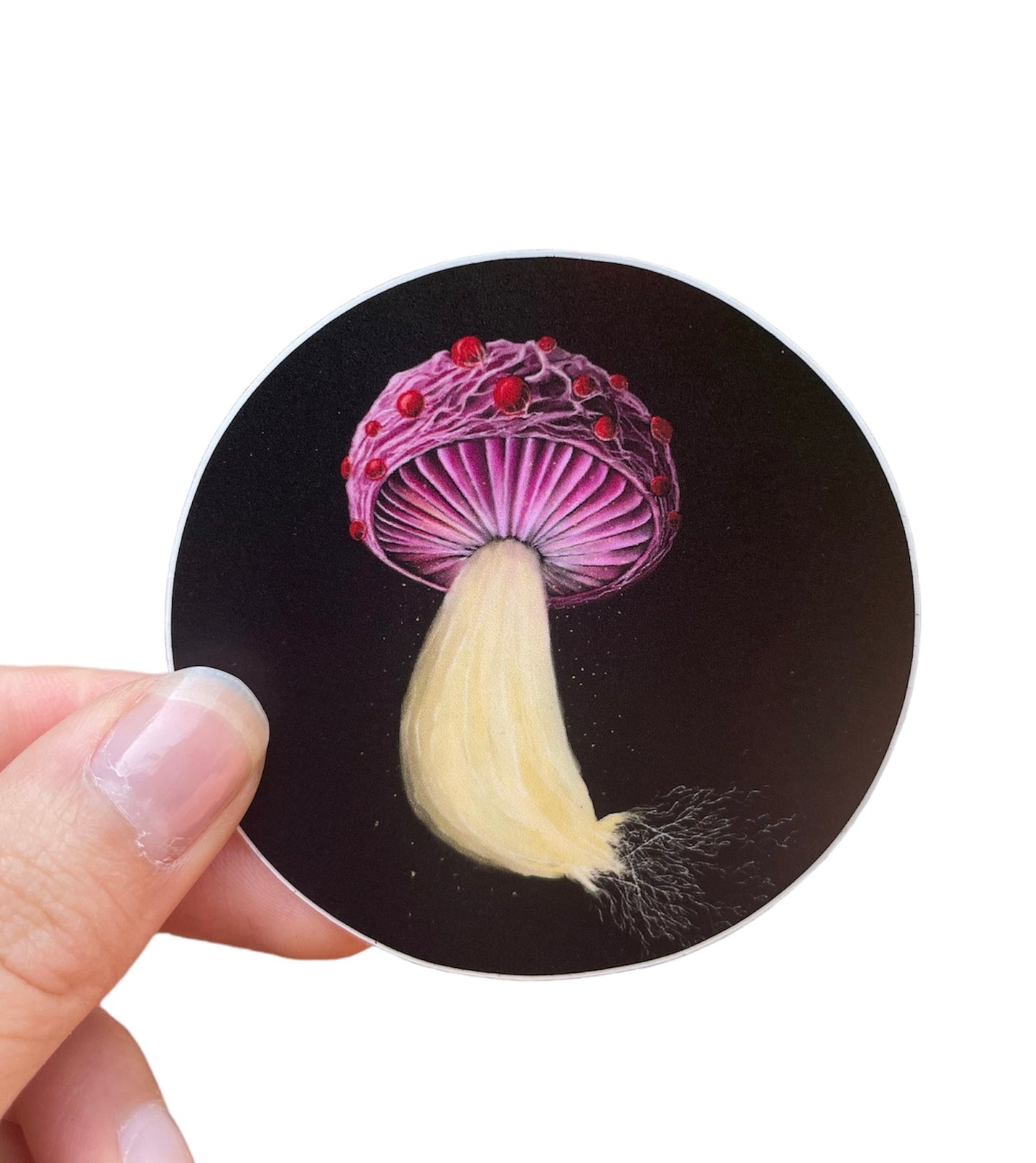 Mushroom with Spores Vinyl Sticker