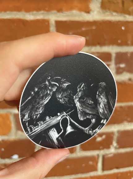 Ravens Muse at the Stars Vinyl Sticker