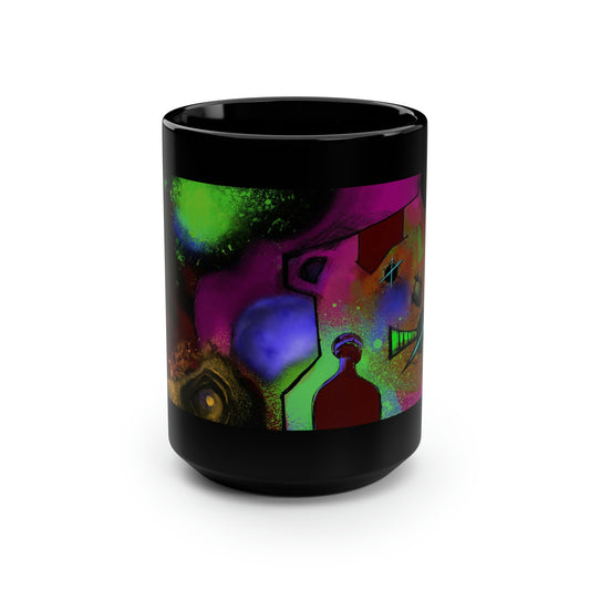 Bear Vista Black Mug, 15oz