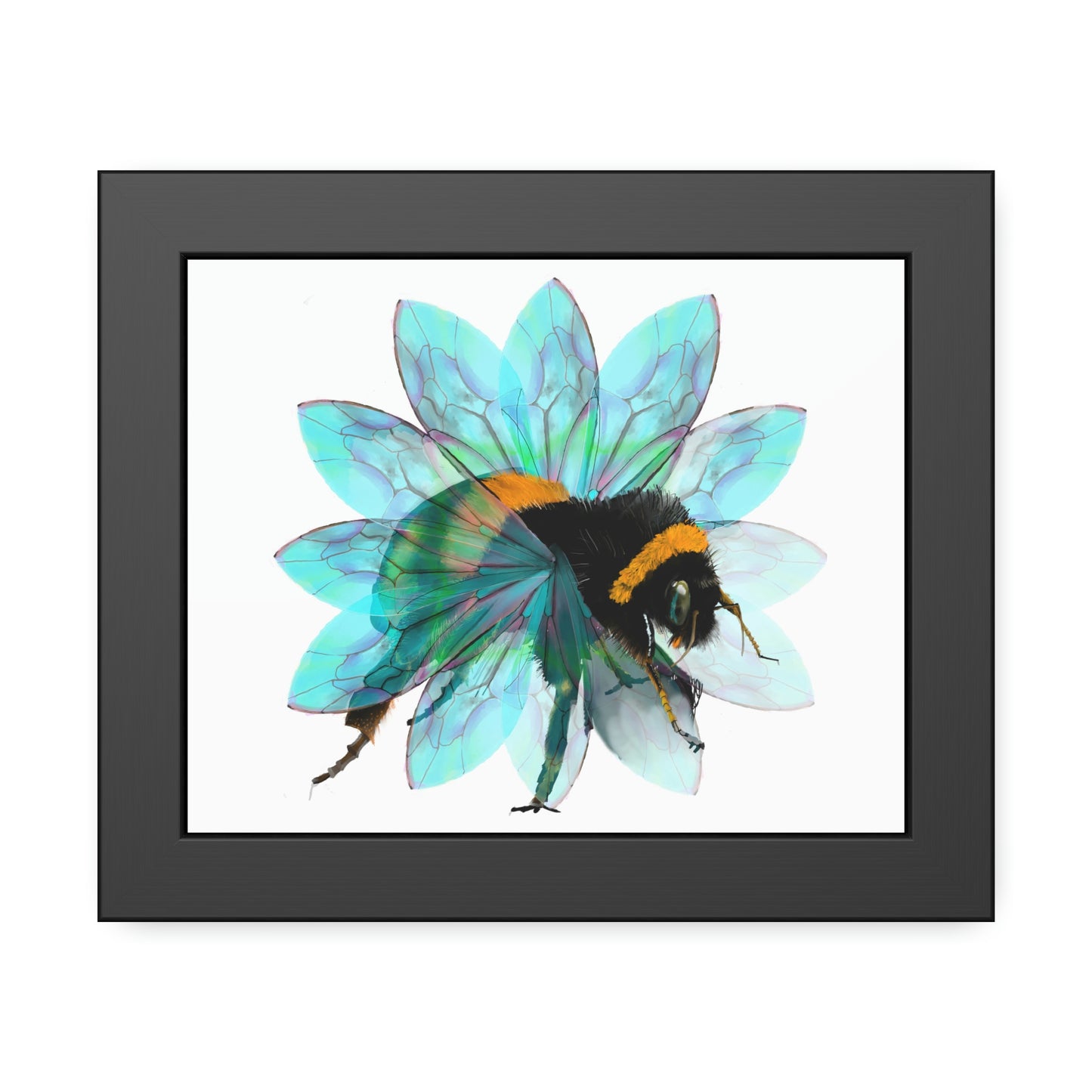 Bee in the Flower Framed Paper Poster