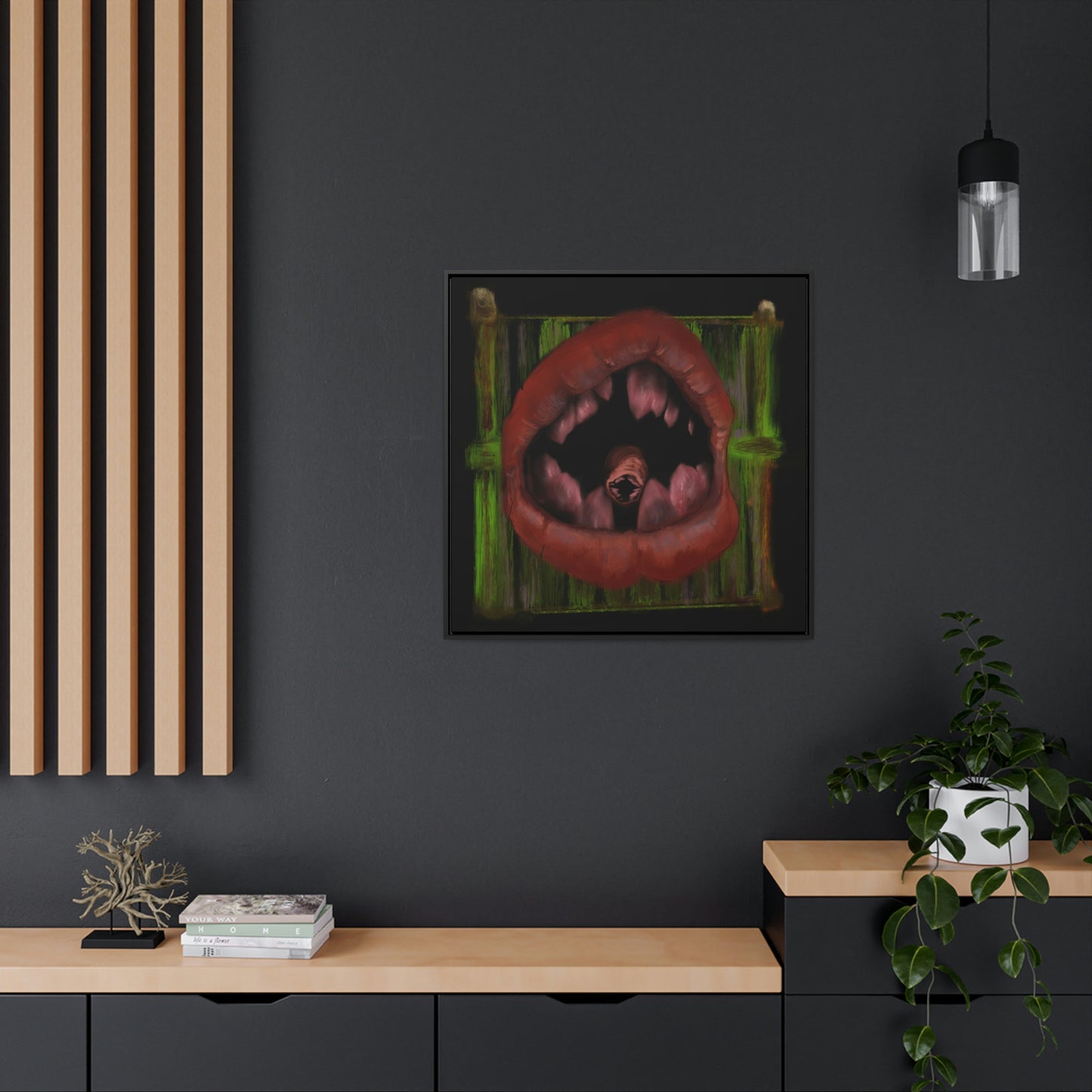 Parasite Mouth Gallery Canvas Wrap, Square Frame