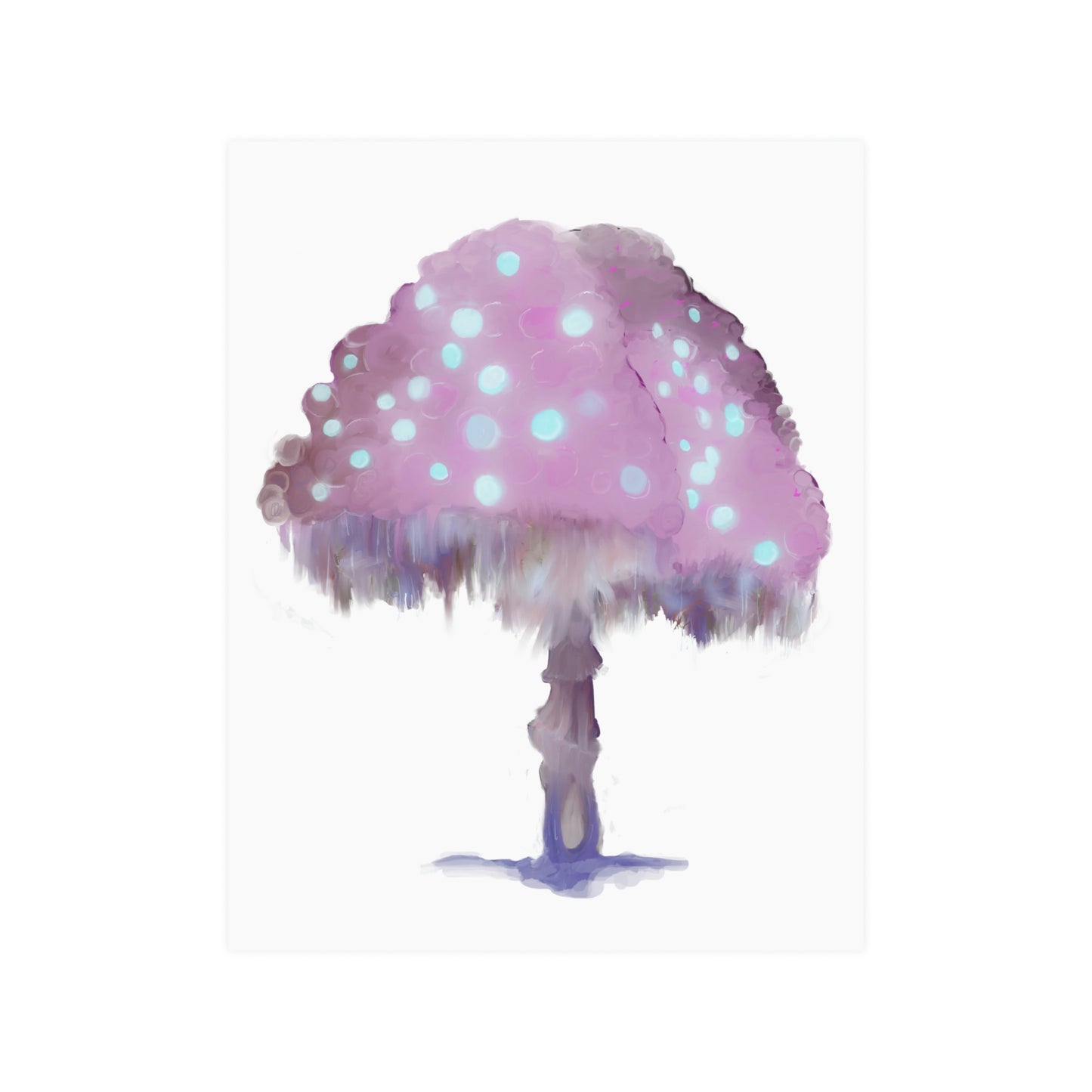 Purple Ghost Fungi Mushroom Satin Posters