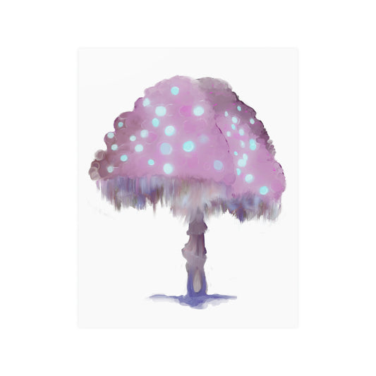 Purple Ghost Fungi Satin Posters
