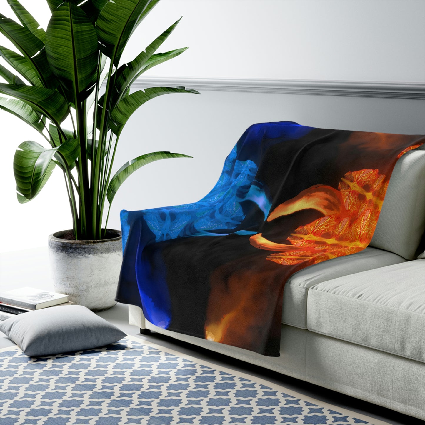 Fire & Ice Velveteen Plush Blanket