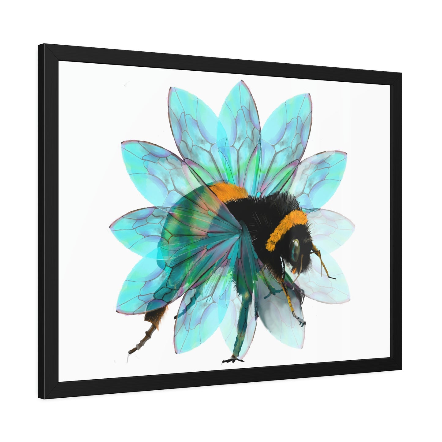 Bee in the Flower Framed Paper Poster