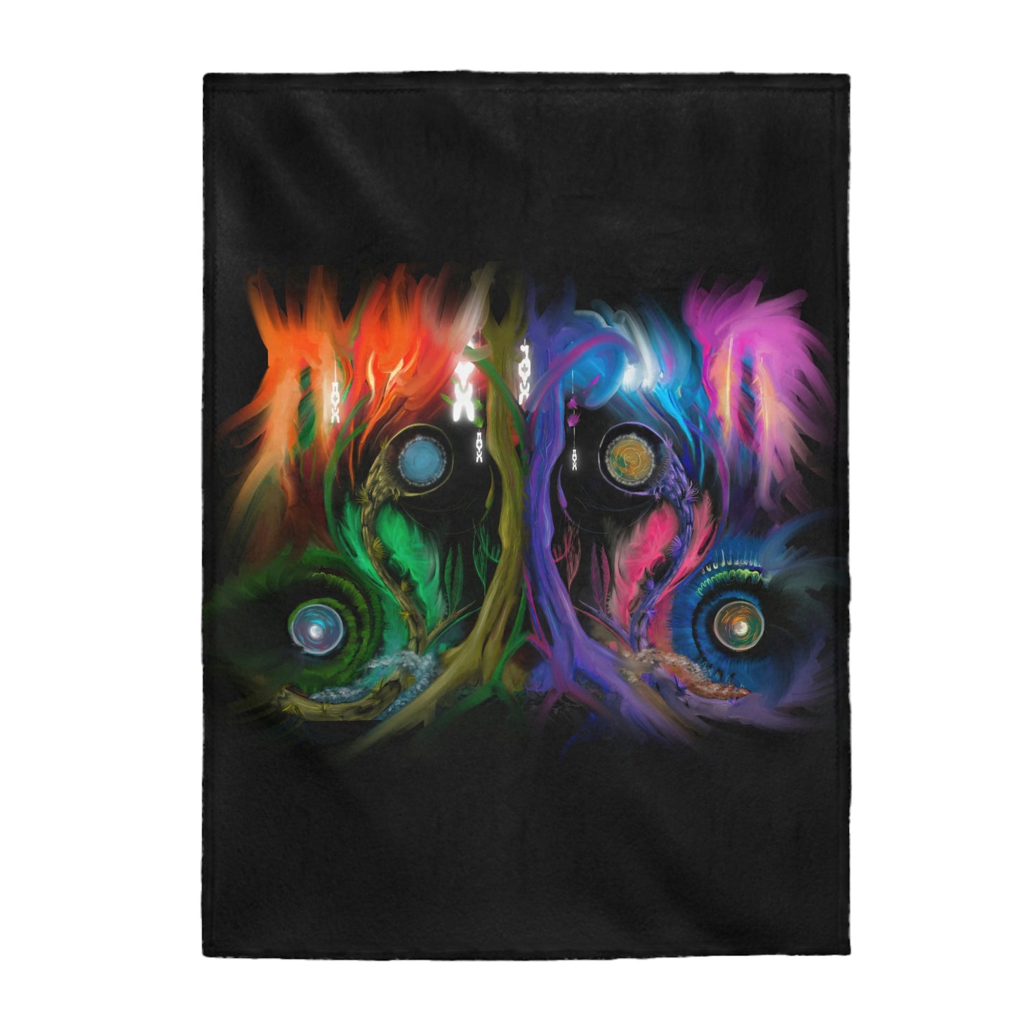 Deep In The Forest Of Illusions Velveteen Plush Blanket