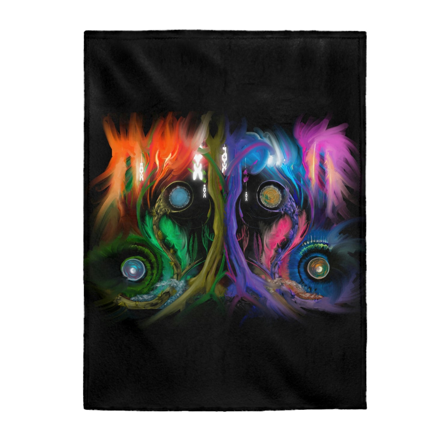 Deep In The Forest Of Illusions Velveteen Plush Blanket