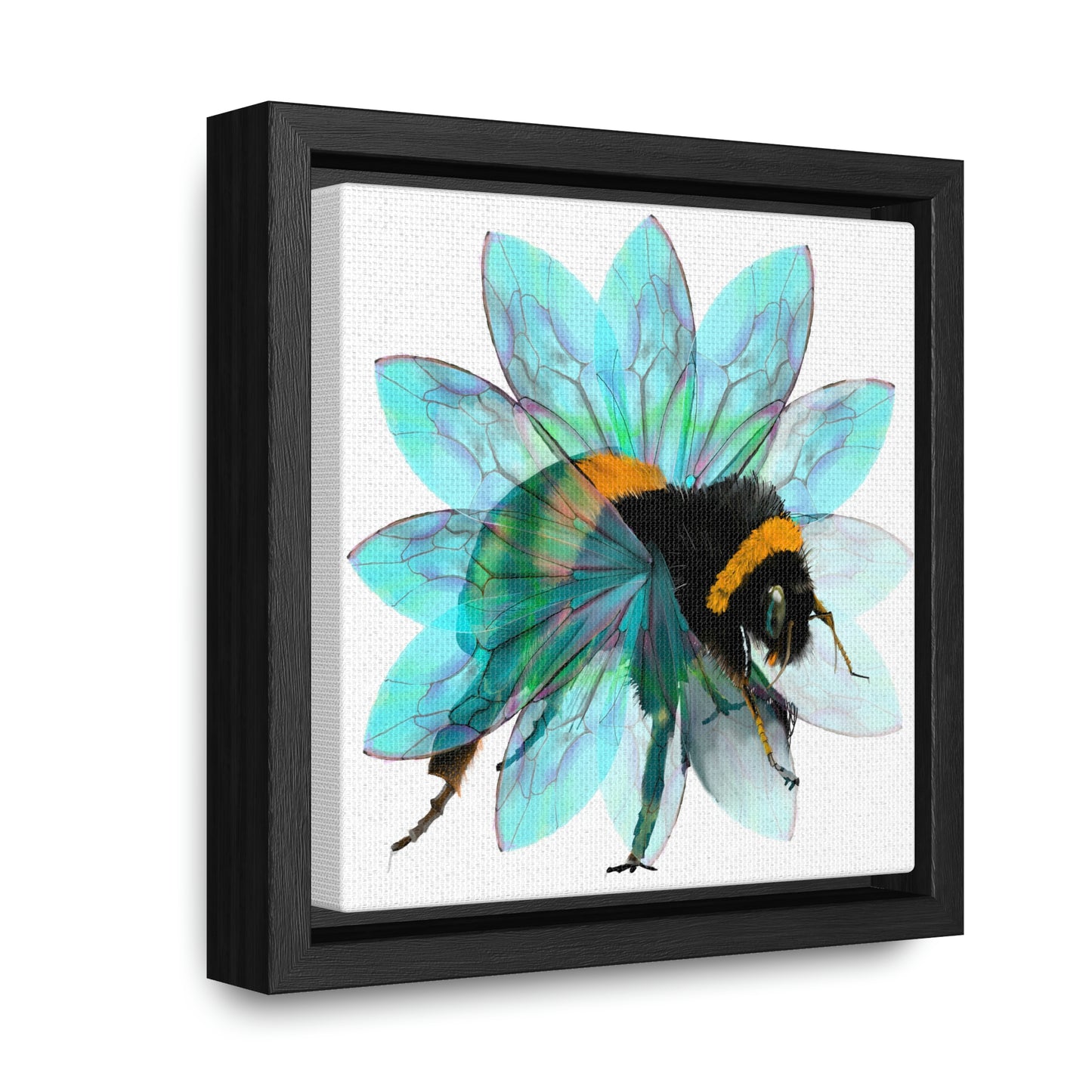 Bee in the Flower Gallery Canvas Wraps, Square Frame