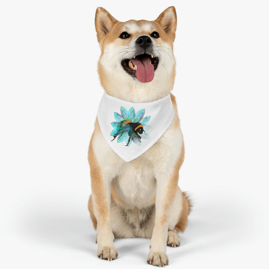 Bee in the Flower Pet Bandana Collar