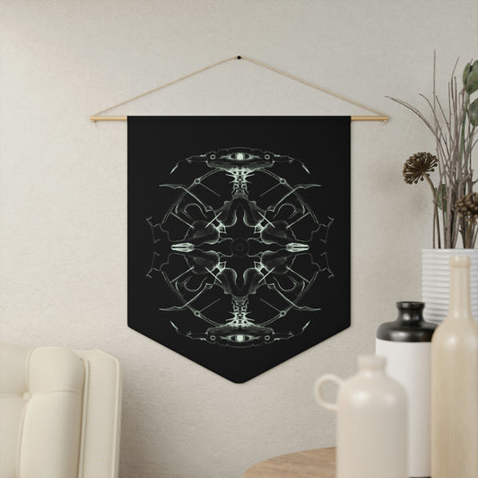 Sigil Original Art Symmetry Hand-Drawn Black and White Pennant Wall Art