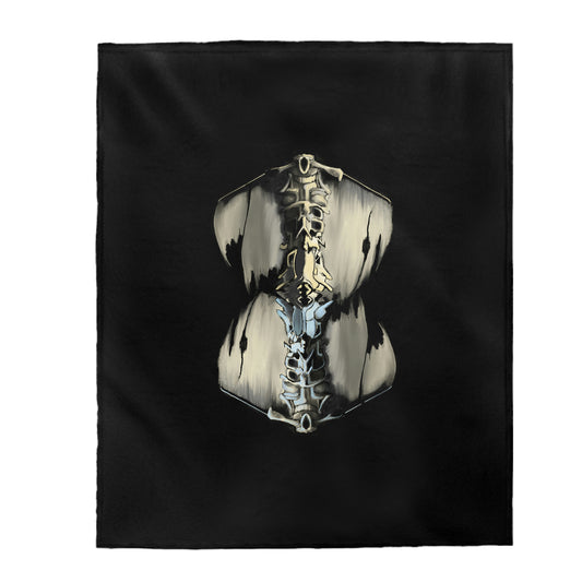 Totem Black Velveteen Plush Blanket
