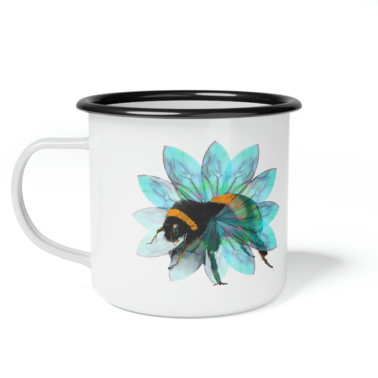 Bee in the Flower Enamel Camp Cup
