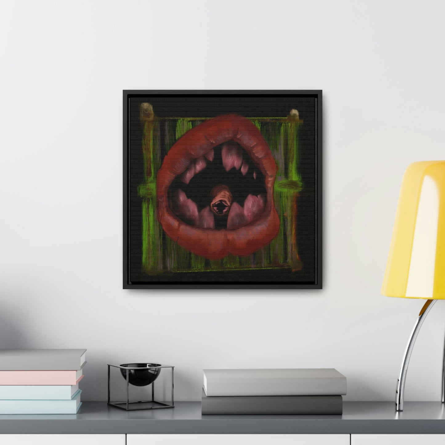 Parasite Mouth Gallery Canvas Wrap, Square Frame