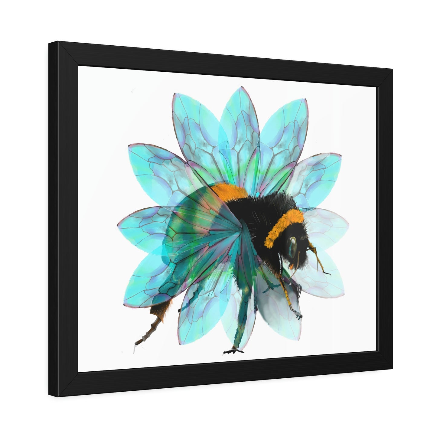 Bee in the Flower Framed Paper Poster