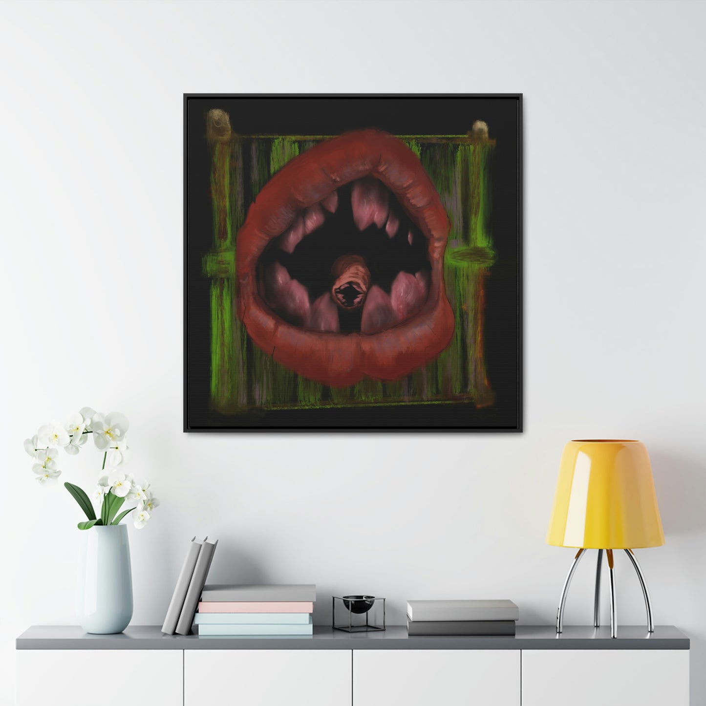 Parasite Mouth Gallery Canvas Wrap, Square Frame