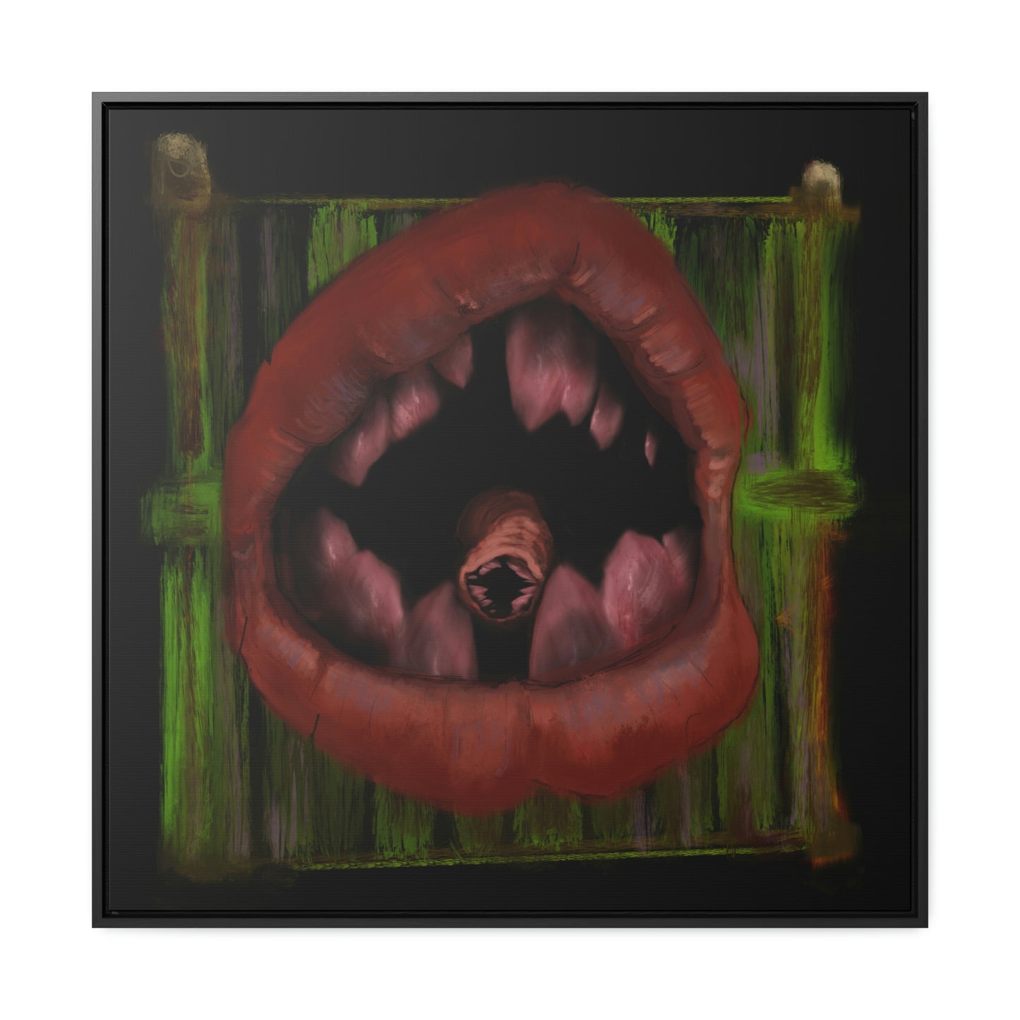 Parasite Mouth Gallery Canvas Wrap, Square Frame